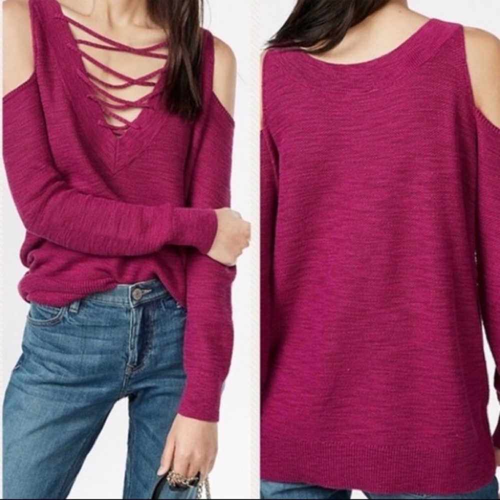 Cold shoulder sweater